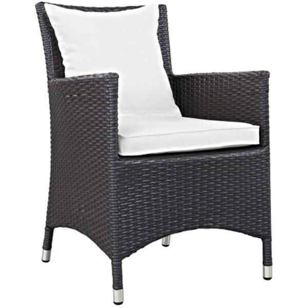 East End Imports Sojourn Outdoor Patio Armchair- Espresso White EEI-1913-EXP-WHI